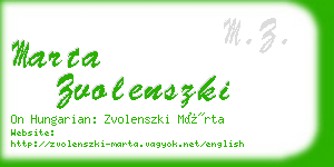 marta zvolenszki business card